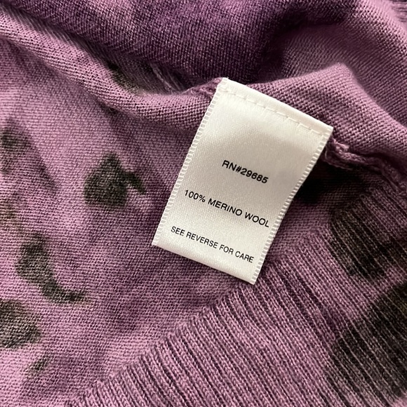 Pendleton 100% merino wool purple flower floral cardigan sweater medium winter - Picture 4 of 6